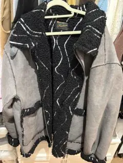 オーバーサイズフリースジャケット グレー