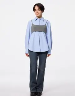 GU 2ピースビスチェアンドシャツセットQ