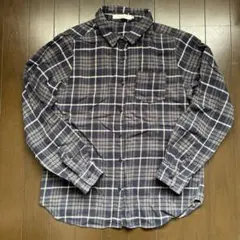 チェックネルシャツ　ネイビー　Mサイズ