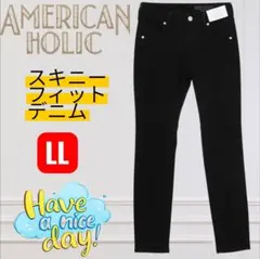 AMERICAN HOLIC スキニーフィットデニム ブラック LLサイズのサムネイル