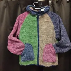 ●rough●ラフ●長袖●ブルゾン●ボア●色切り替え●フード付き●アウター●