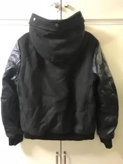 THE SHOP TKフード付きブルゾン フェイクレザー