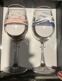 ＪＡＰＡＮワイングラス 2個セット（富士山と桜）