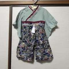 和風花柄ロンパース 90cmまで