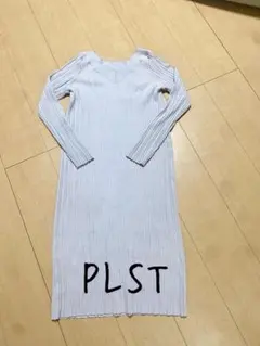 PLST リブ編み長袖ワンピース