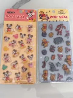 国内生産　ミッキーミニー＆くまのプーさん ポップシールセット