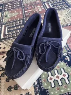 箱あり 未使用 ミネトンカ モカシン ネイビー 24cm - メルカリ