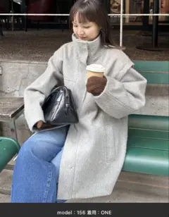 大幅値下げ！【高見え&着映え】シャギー袖取り外しスタンドハーフコート