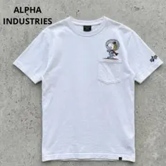 アルファインダストリーズ スヌーピー コラボ 半袖ポケットTシャツ M 白 夏服のサムネイル