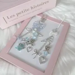 ビーズキーホルダー y2k 韓国　ブルー　青　2つセット69