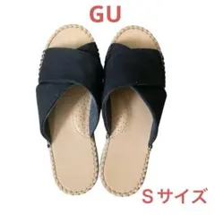 GU ジーユー　エアリーエスパドリーユサンダル黒　ブラック　Sサイズ
