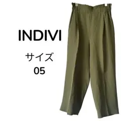 インディヴィ INDIVI ワイドパンツ カーキ サイズ 05