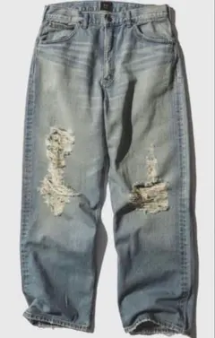 BEAMS × Lee 101 クラッシュ デニムパンツ 30