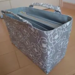 ハンドメイド マチ付きファスナーポケット仕切りと仕切り付きバッグインバッグ