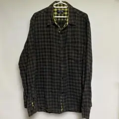 Stussy チェック柄 長袖ネルシャツ XL ブラウンイエロー