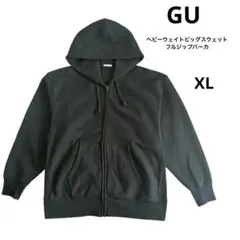 GU ダークグリーン　ヘビーウェイトビッグスウェットフルジップパーカ　XL