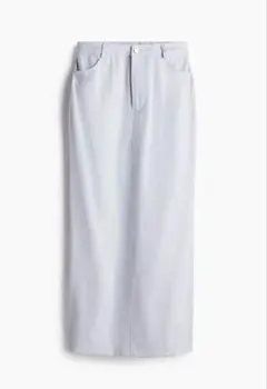H&M タイルスカート　ペールブルー　ミモレ丈スカート
