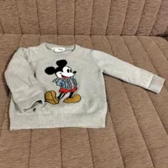 ミッキーマウス ニットセーター グレー