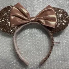 ディズニー ミニー スパンコール カチューシャ ピンクゴールド