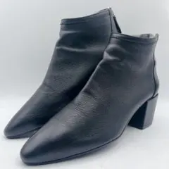 美品✨エルビオザノン チャンキーヒール ポインテッドトゥ ショートブーツ 37のサムネイル
