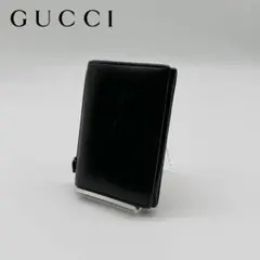 【美品】GUCCI レザー×キャンバス カードケース 名刺入れ 総柄 ライン