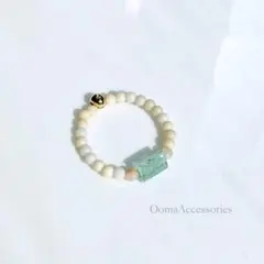 グリーンカイヤナイトとリバーストーンのリング