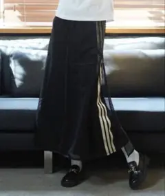 美品 adidas アディダス / メッシュ レイヤードフレアスカート ブラック