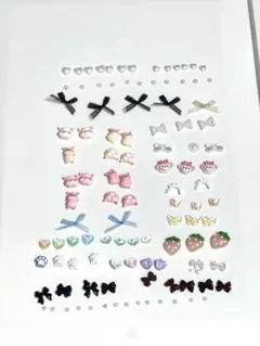 ネイルパーツ 大量 まとめ売り 106点 ピンク ブラック ブタ シェリーメイ