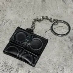 極美品✨️フェラガモ キーリング バッグチャーム ガンチーニ レザー 黒