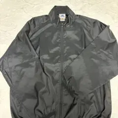 アディダス 黒 ナイロンジャケット ジップアップ