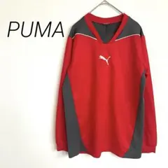 プーマ 長袖 サッカー　フットサル　ピステトップ　スポーツウェア S　赤
