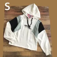 ❤️専用【S】袖 配色 パーカー スウェット トレーナー ロゴ 白系