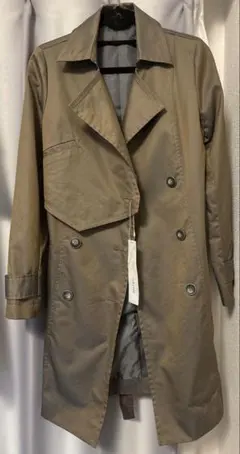 キュレーター　シャンブレーダブルトレンチコート　光沢　カーキ　ミリタリー　玉蟲