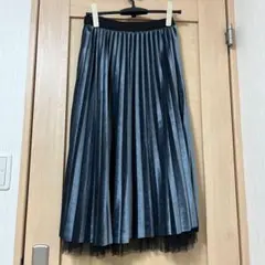 ベルベット風素材プリーツスカート