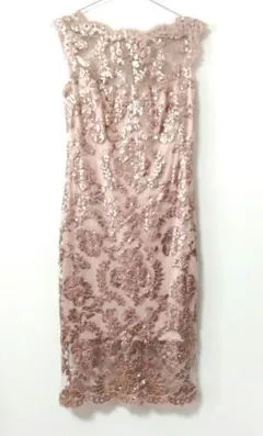 TADASHI SHOJI　スパンコール　パーティー　ドレス ピンクベージュのサムネイル