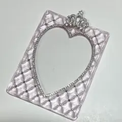 トレカケース　キルティング レジンデコ クリア ピンク 王冠