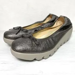 HILLS AVENUE 23㎝ ウェーブ ソール ラメ パンプスリボン