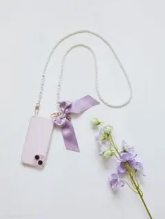 Maison de FLEUR ラインストーンパールチェーン　ラベンダーのサムネイル