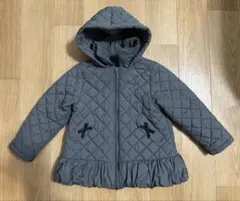 BeBe ダークグレー キルティングコート 110 フード付