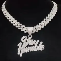 Hustle ロゴ キューバンチェーン ネックレス シルバー 50cm - メルカリ