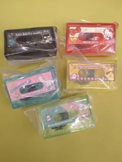 サンリオ　ガチャガチャ　カセット風キーホルダー5種セット