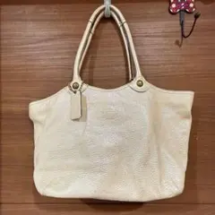 COACH コーチ レザー トートバッグ アイボリー 大容量 肩掛け可
