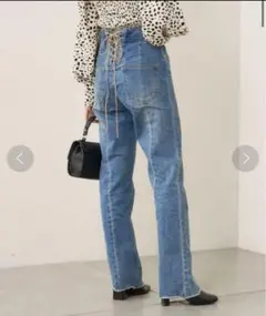 ライトブルーデニム ブーツカット ハイウエスト