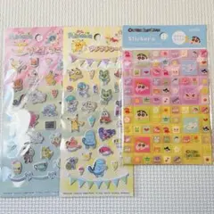 【新品】　ポケットモンスター　クレヨンしんちゃん　シール　３点セット　まとめ売り