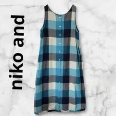 niko andチェック柄ノースリーブシャツワンピース