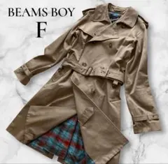 BEAMS BOY ライナー付き トレンチコート チェック2way ベージュ Fのサムネイル