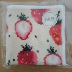フェイラー ハンカチ 新品未使用 ストロベリードット アイボリー