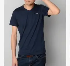 (L07146) LACOSTE ワニロゴワンポイントVネックTシャツのサムネイル