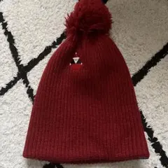 Volcom 赤 ニット帽 ポンポン付き