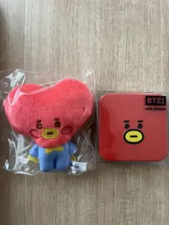 BT21 ふわふわマスコット2  スクエア缶　タタセット